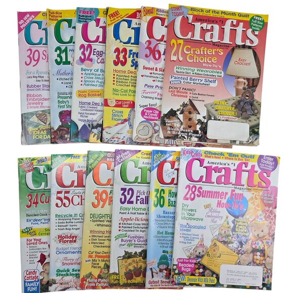 Crafts Magazine Lot Of 12 Issues 1996 Halloween Christmas How to Patterns - Picture 1 of 14